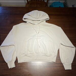 Abercrombie & Fitch Women's Cream Cropped Hoodie